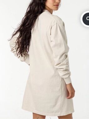 Los Angeles Apparel Cream Long-Sleeve Mini Dress